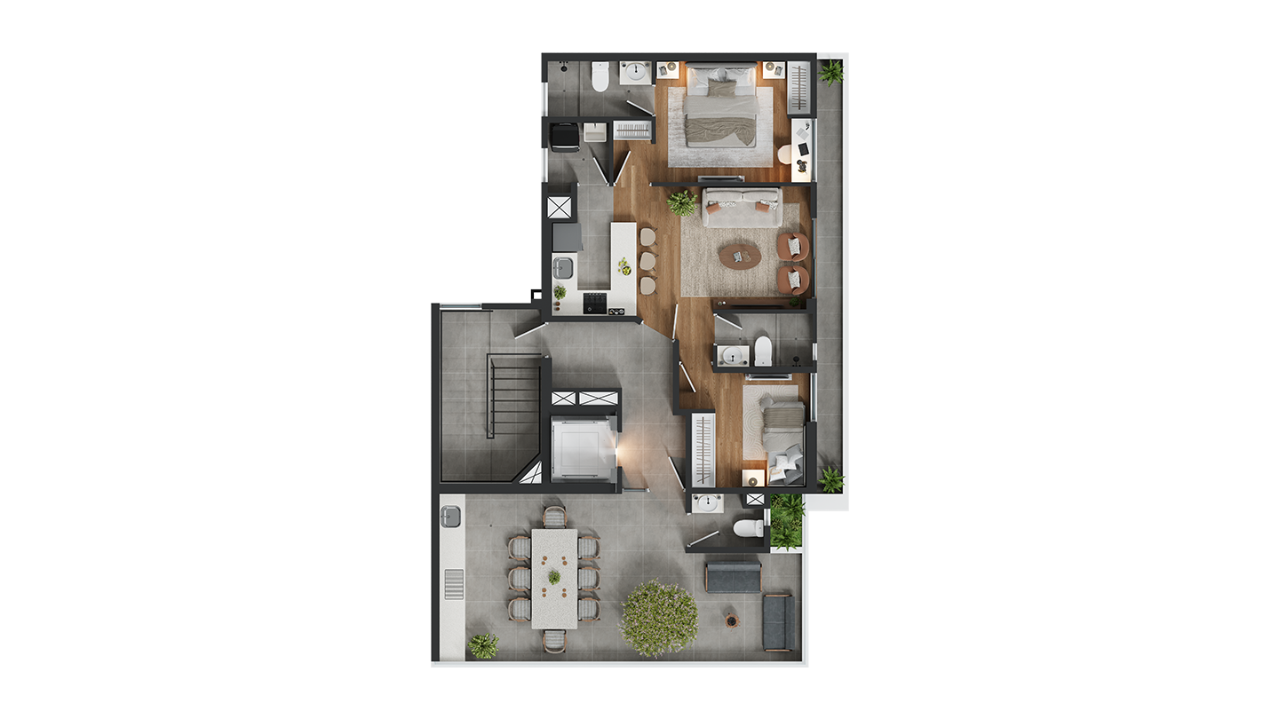 Plano del departamento — Dpto. Flat Tipo B